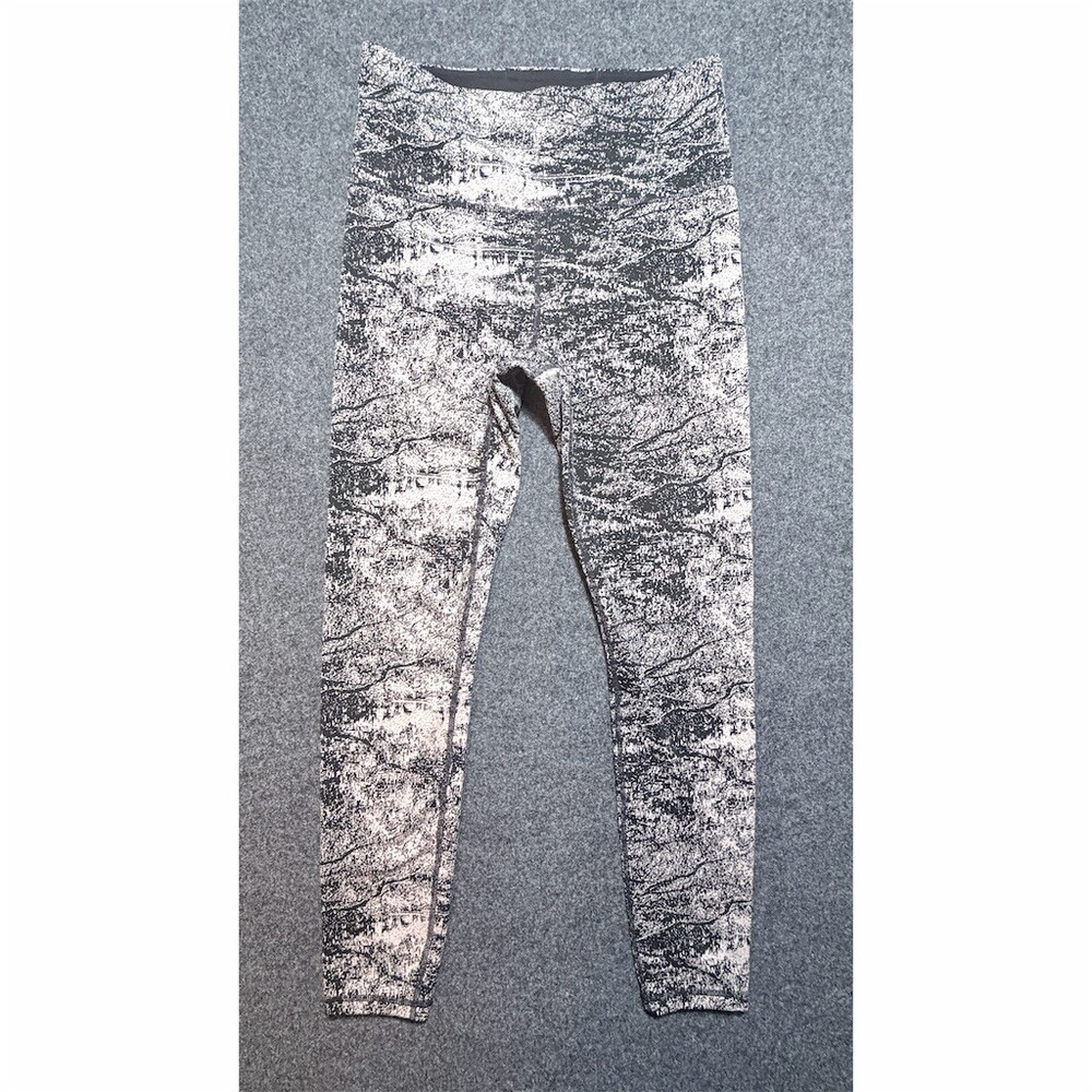 Athleta Elation Glades 7/8 Tight Leggings Womens M Black/White Flagstone Grey